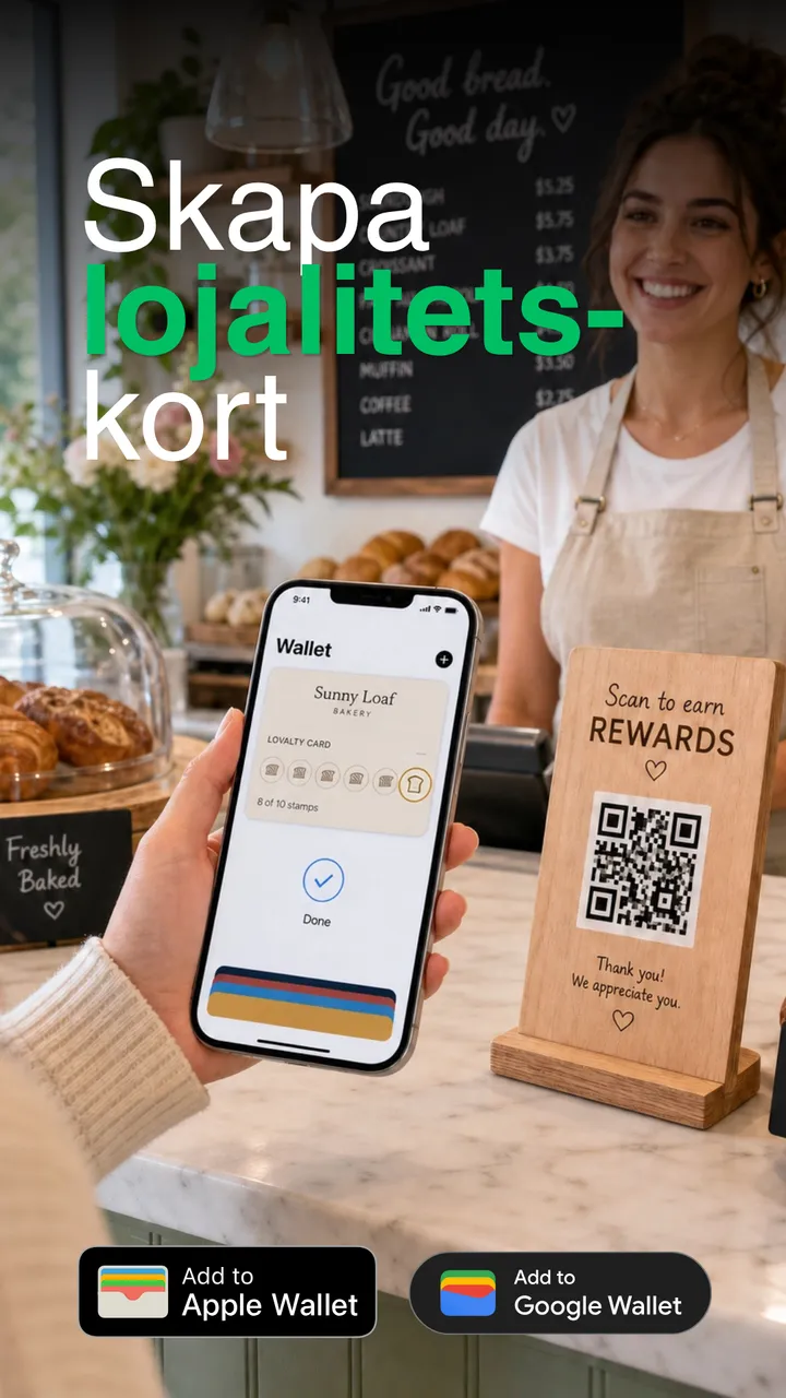 Wallet Loyalty pass at a café counter