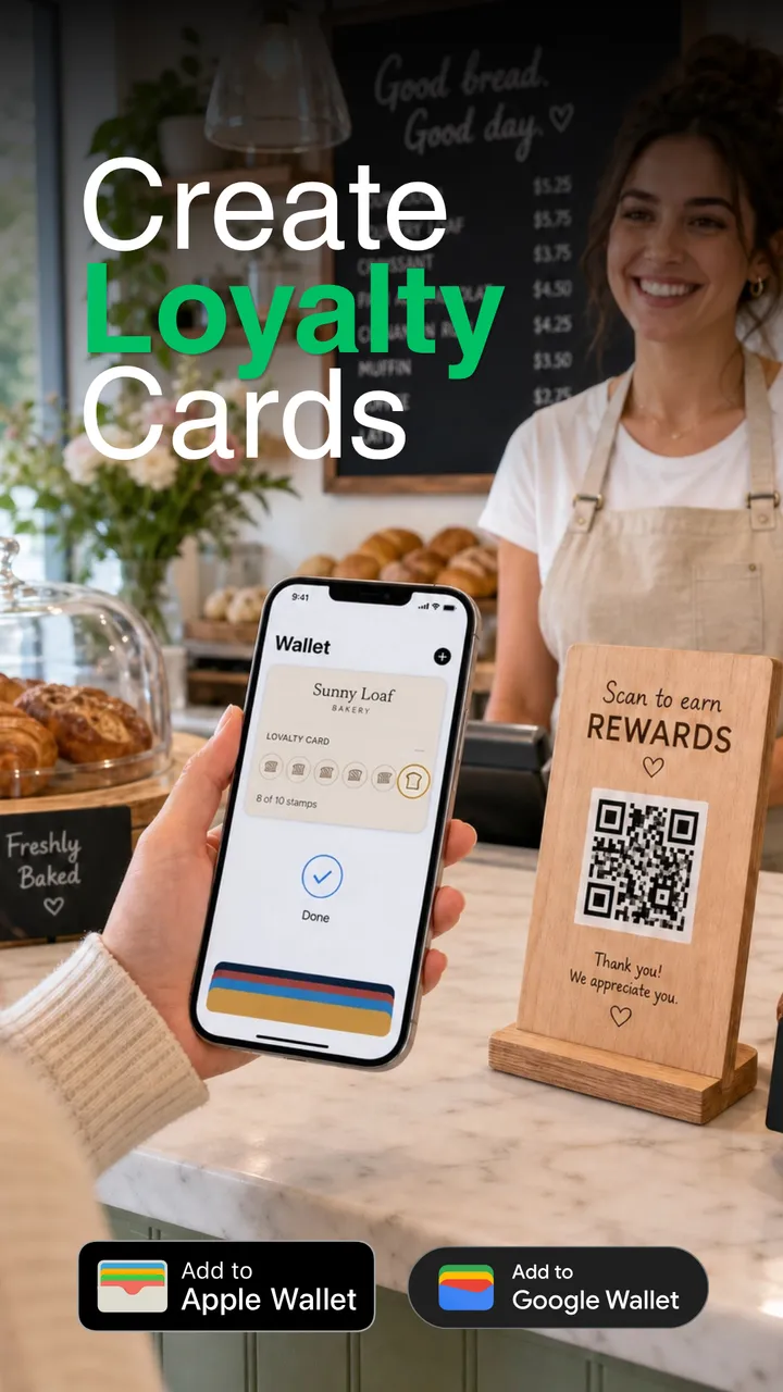 Wallet Loyalty pass at a café counter