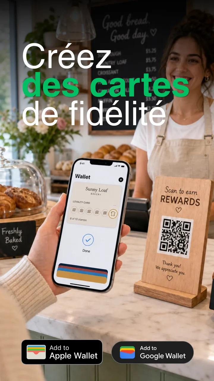 Wallet Loyalty pass at a café counter