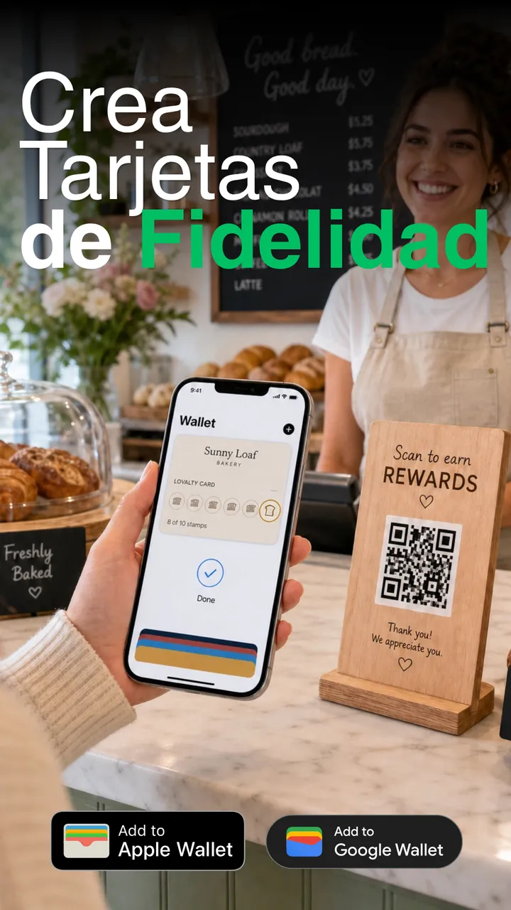 Pase de Wallet Loyalty en el mostrador de una cafetería