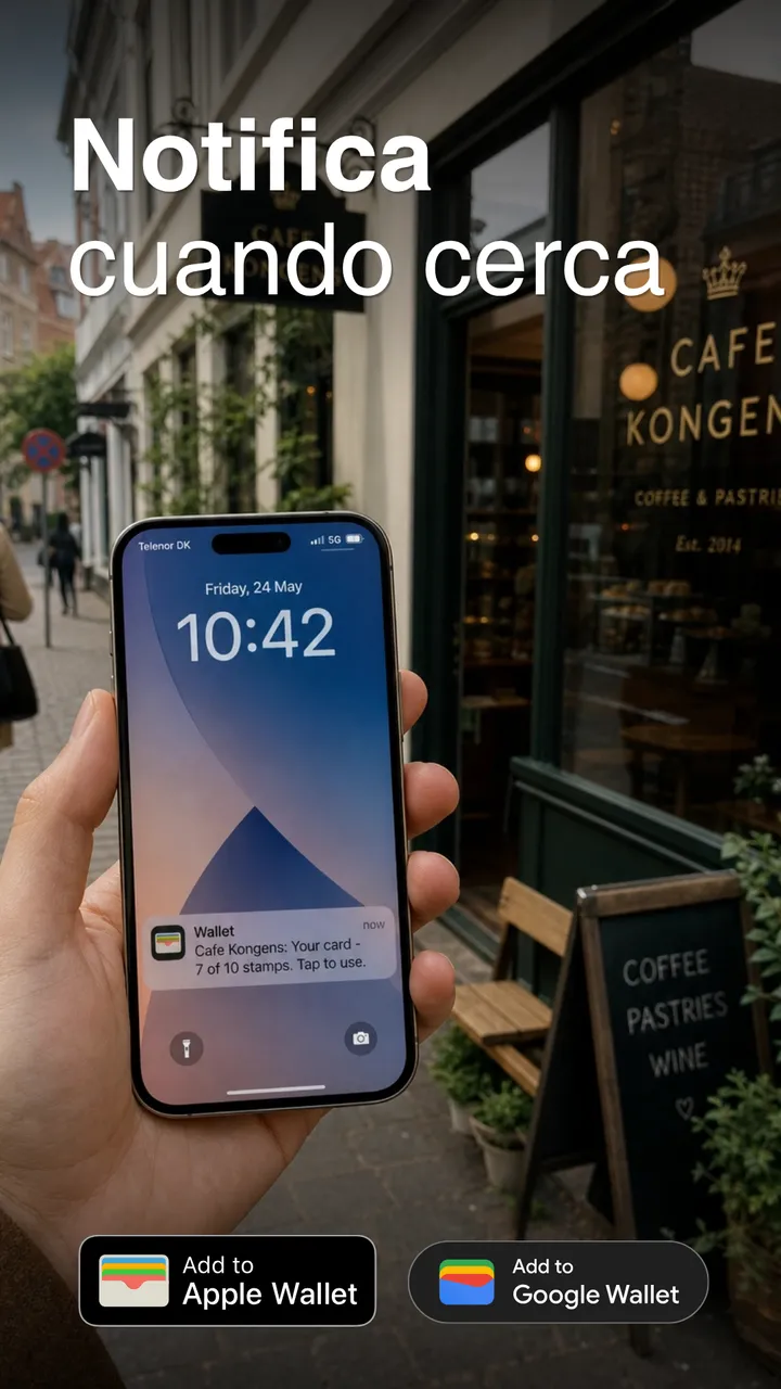 Notificación en pantalla bloqueada al estar cerca
