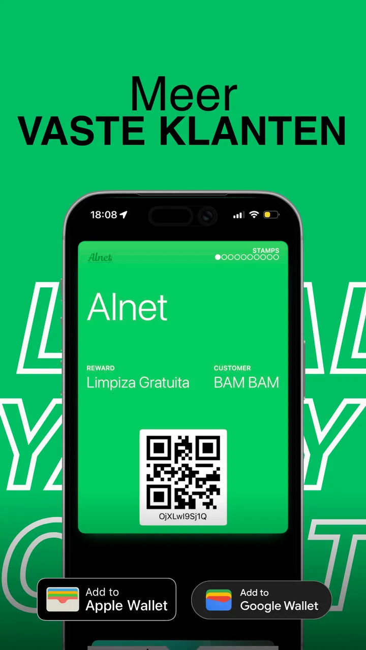 Gebrande loyaliteitskaart in Apple Wallet