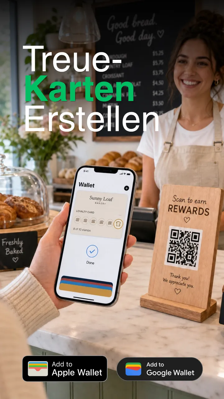 Wallet Loyalty-Pass an einer Cafétheke